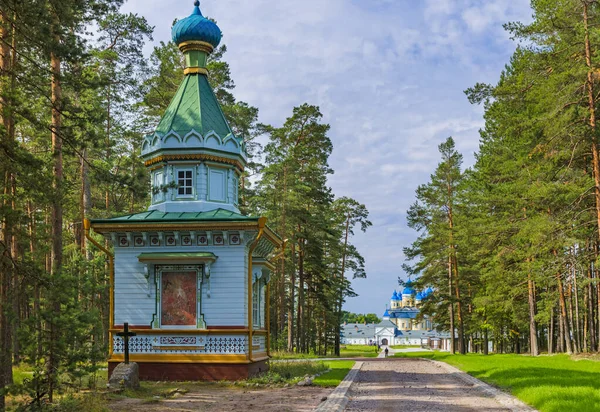 Capilla Monasterio Konevsky Isla Konevets Lago Ladoga Rusia Fondo Arquitectura — Foto de Stock