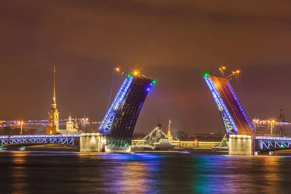 Rivière Neva Palais Ouvert Dvortsovy Pont Saint Pétersbourg Russie — Photo