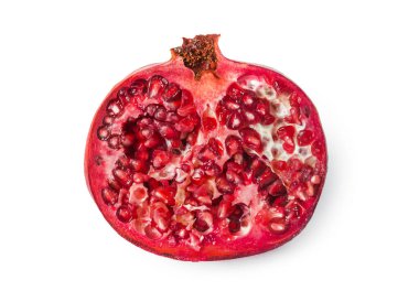 Beyaz arkaplanda izole edilmiş büyük olgun nar.