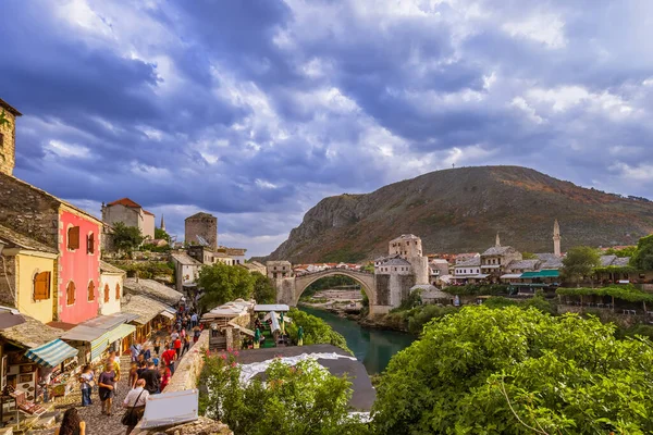 Ponte Vecchio Mostar Bosnia Erzegovina Architettura Viaggi Sfondo — Foto Stock