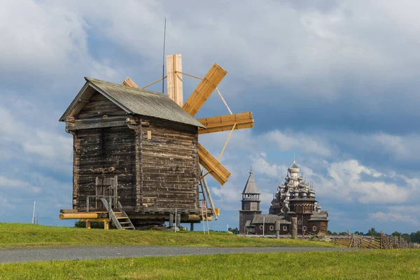 Famous Wooden Buildings Island Kizhi Russia Architecture Background — Stock Photo, Image