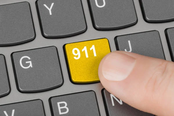 Computer Keyboard 911 Key Technology Background — Stock Photo, Image