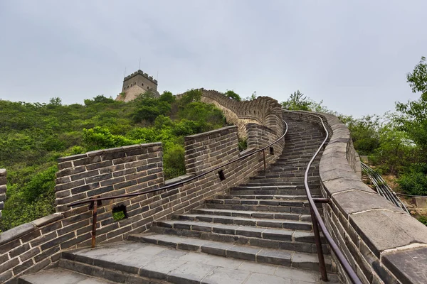Grande Muralha China Badaling Pequim Viagem Arquitetura Fundo — Fotografia de Stock