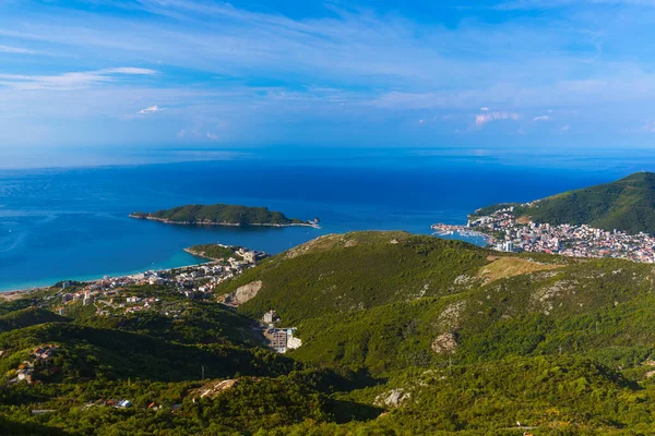 Línea Costera Budva Montenegro Fondo Viaje Por Naturaleza — Foto de Stock