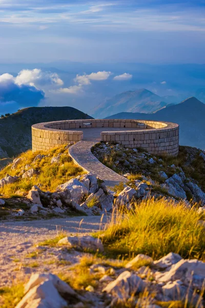 Lovcen Mountains National Park Pôr Sol Montenegro — Fotografia de Stock