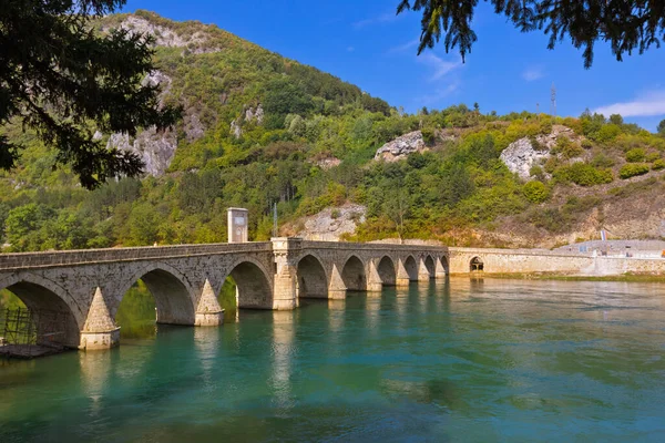 Old Bridge Drina River Visegrad Bosnia Herzegovina Architecture Travel Background — Stock Photo, Image