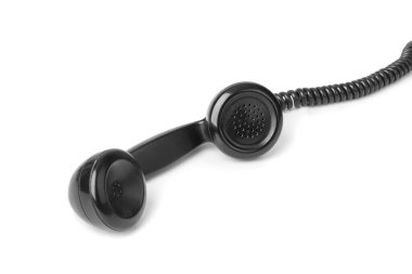 Beyaz arkaplanda izole edilmiş vintage telefon