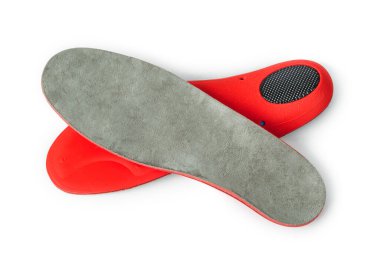 Tıbbi ortopedik tabanlar beyaz arkaplanda izole edilmiş.
