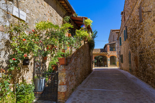 Monteriggioni medieval town in Tuscany Italy - architecture background