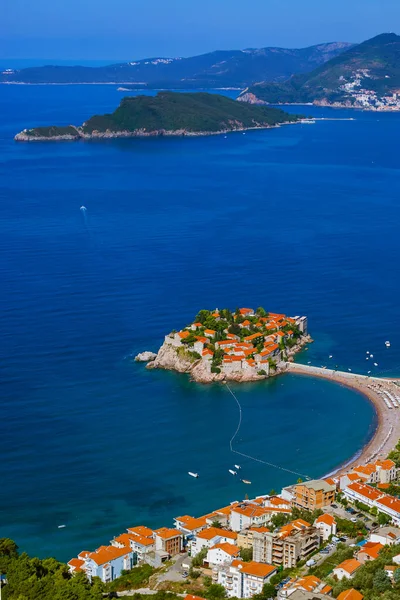 Isla Sveti Stefan Montenegro Arquitectura Contexto Natural — Foto de Stock