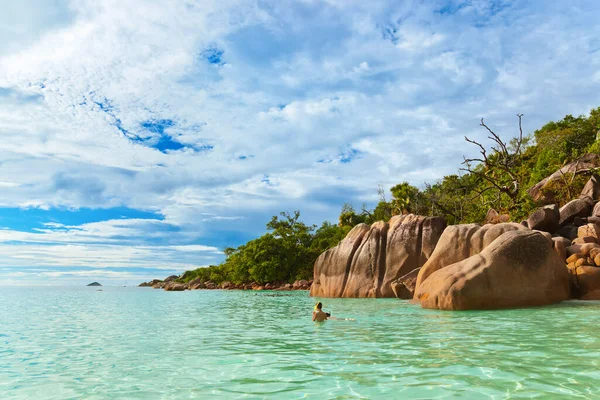 Spiaggia Anse Lazio Alle Seychelles Sfondo Naturale — Foto Stock