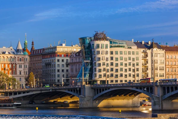 Prag Tjeckien November 2017 Berömda Dancing House Centrum Staden — Stockfoto