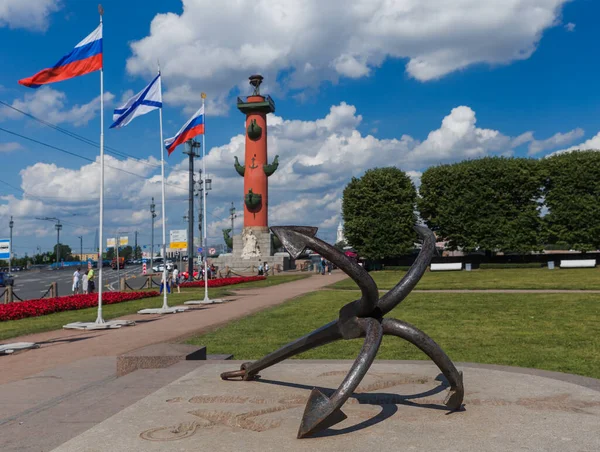 Colonne Rostrale Sur Île Vassilievsky Saint Pétersbourg Russie — Photo