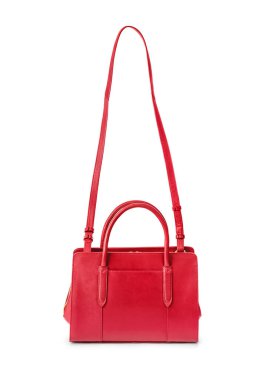 Kırmızı el çantası beyaz arkaplanda izole edildi
