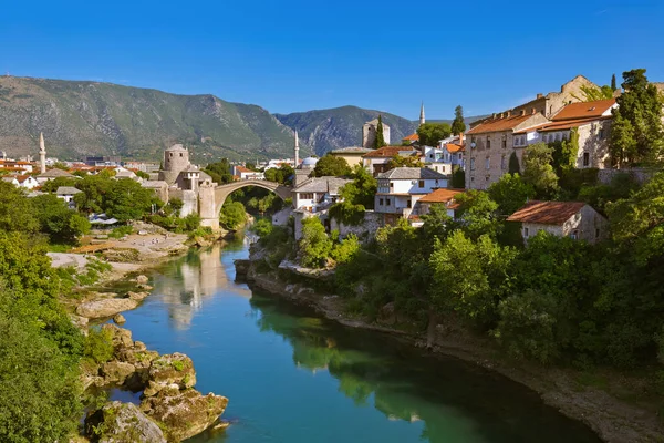 Old Bridge Mostar Bosnie Herzégovine Architecture Arrière Plan Voyage — Photo