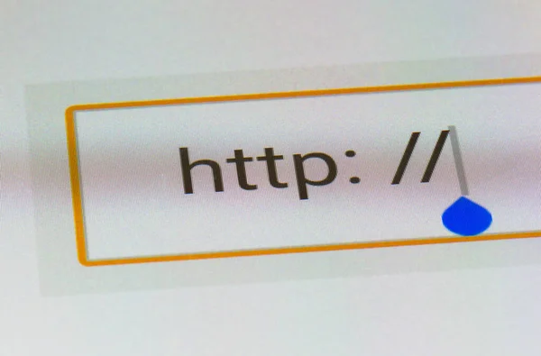 コンピュータモニタ上の検索バーにWordのHttp 技術の背景 — ストック写真