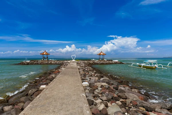 Playa Candidasa Isla Bali Indonesia Fondo Viaje Naturaleza — Foto de Stock