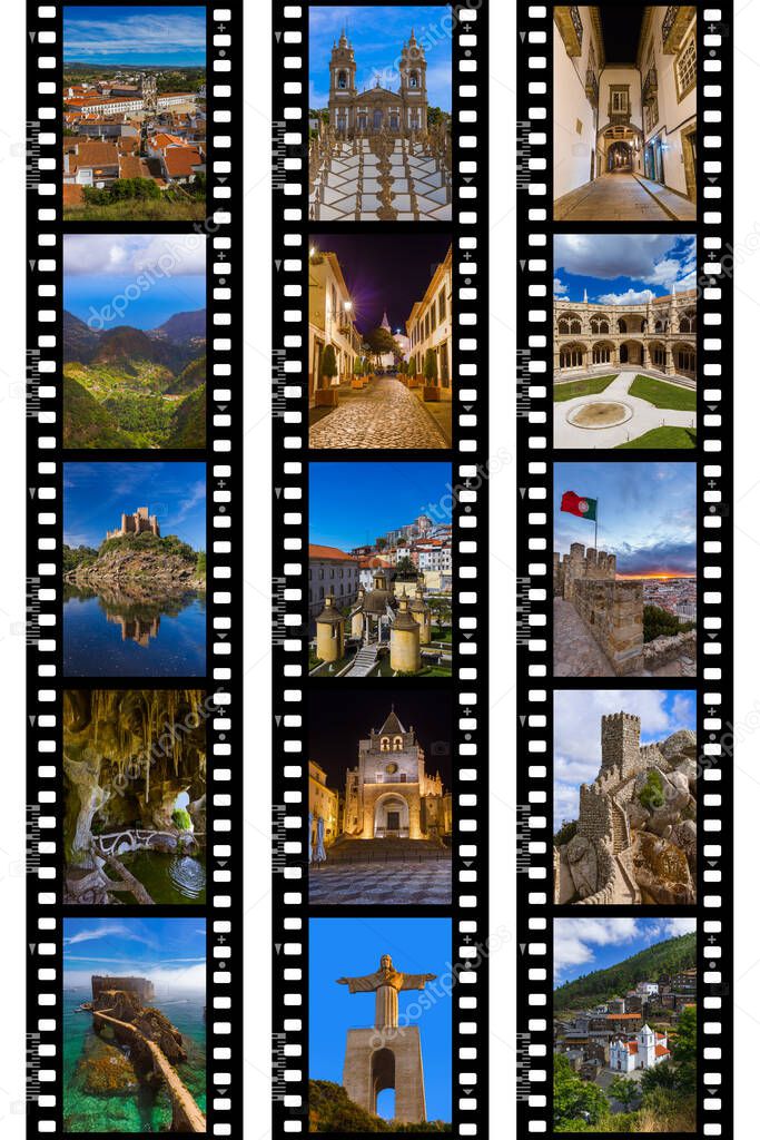 Frames of film - Portugal travel images (my photos) - nature and architecture background