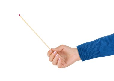 Beyaz arkaplanda izole edilmiş büyük eşleşmeli el