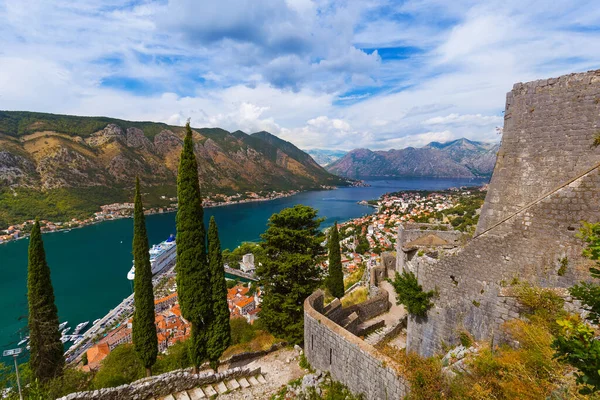 Bucht Von Kotor Und Altstadt Montenegro Natur Und Architektur — Stockfoto