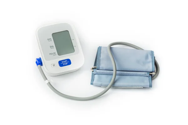 Digital Blood Pressure Monitor Isolated White Background — Stock Photo, Image