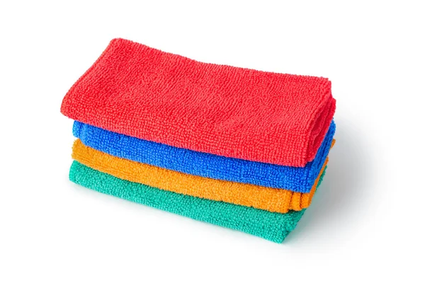 Stack Cleaning Rags Towels Isolated White Background — Stock Photo, Image