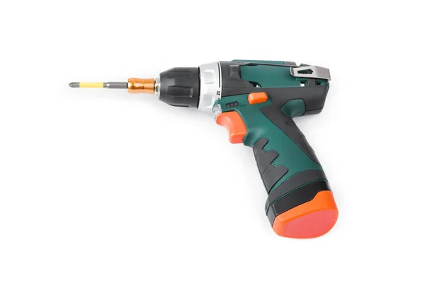 Electric Drill Screwdriver Isolated White Background — Stock Photo, Image