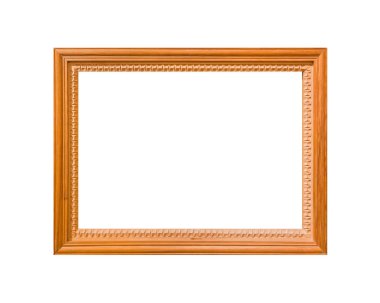 Beyaz arkaplanda izole edilmiş eski ahşap çerçeve