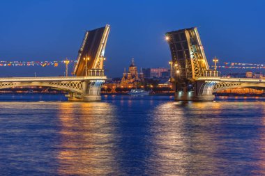 Neva Nehri ve Blagoveshchensky Köprüsü - St. Petersburg Rusya