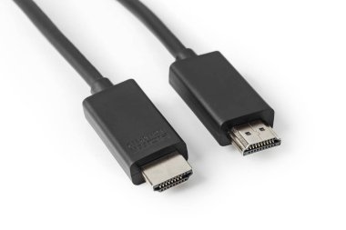 Video hdmi kablosu beyaz arkaplanda izole edildi