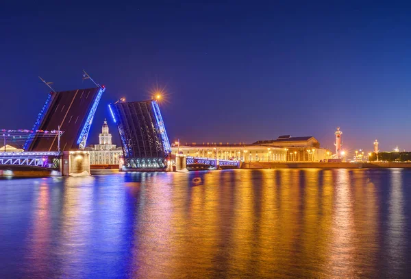 Río Neva Abierto Palacio Dvortsovy Puente San Petersburgo Rusia — Foto de Stock