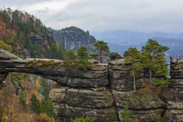 Pravcicka Brana Rock Bohemian Switzerland Czech Republic Travel Nature Background — Stock Photo, Image