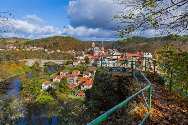 Kasteel Loket Tsjechië Reis Architectuurachtergrond — Stockfoto