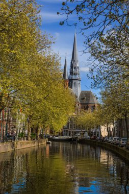 Gouda şehir manzarası - Hollanda - mimari arka plan