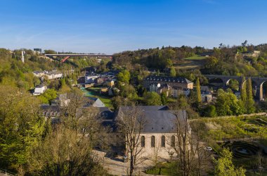 Lüksemburg şehir manzarası - mimari arka plan