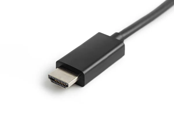 Vídeo Cabo Hdmi Isolado Fundo Branco — Fotografia de Stock