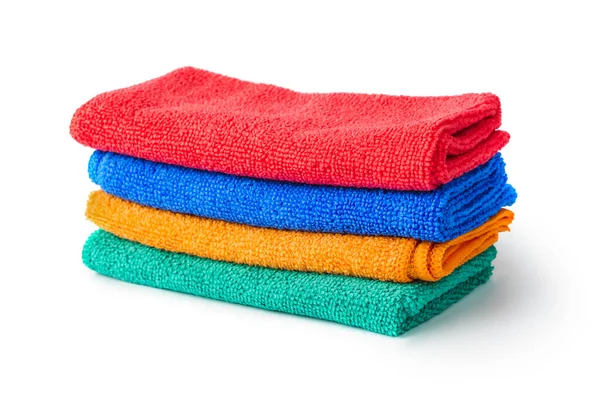 Stack Cleaning Rags Towels Isolated White Background — Stock Photo, Image