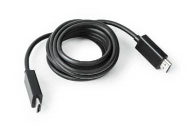 Video hdmi kablosu beyaz arkaplanda izole edildi