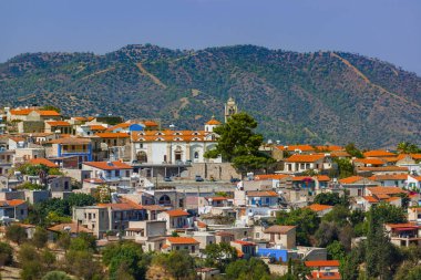Mountain village Lefkara on Cyprus island - travel background clipart