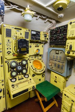 Moskova, Rusya - 4 Mayıs 2018: Deniz Kuvvetleri Müzesi 'ndeki Rus Sovyet denizaltısı.