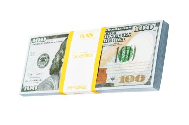 Para paketi beyaz arkaplanda izole edildi