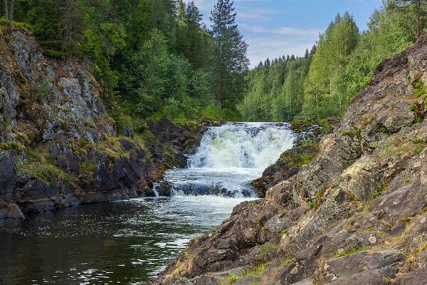 Kivach waterfall in Karelia Russia - nature background