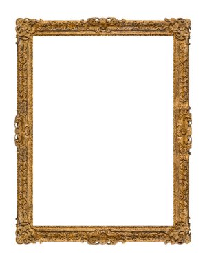 Beyaz arkaplanda izole edilmiş eski ahşap çerçeve