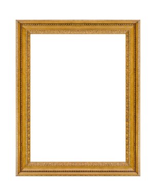 Beyaz arkaplanda izole edilmiş eski ahşap çerçeve