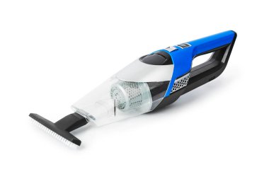 Kablosuz elektrik süpürgesi beyaz arkaplanda izole edildi