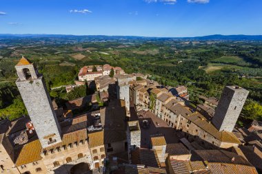 Tuscany İtalya 'da San Gimignano ortaçağ kasabası - mimari geçmişi
