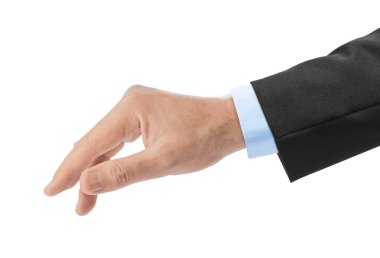 Beyaz arkaplanda elle izole ediliyor