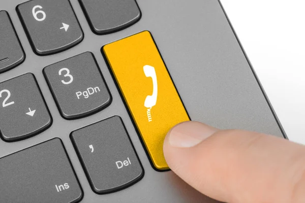 Computer Keyboard Phone Key Communication Concept — Stock Photo, Image