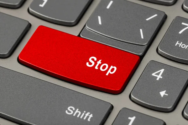 Клавіатура Комп Ютерних Ноутбуків Кнопкою Зупинити Технологія Фону — стокове фото