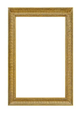 Beyaz arkaplanda izole edilmiş eski ahşap çerçeve